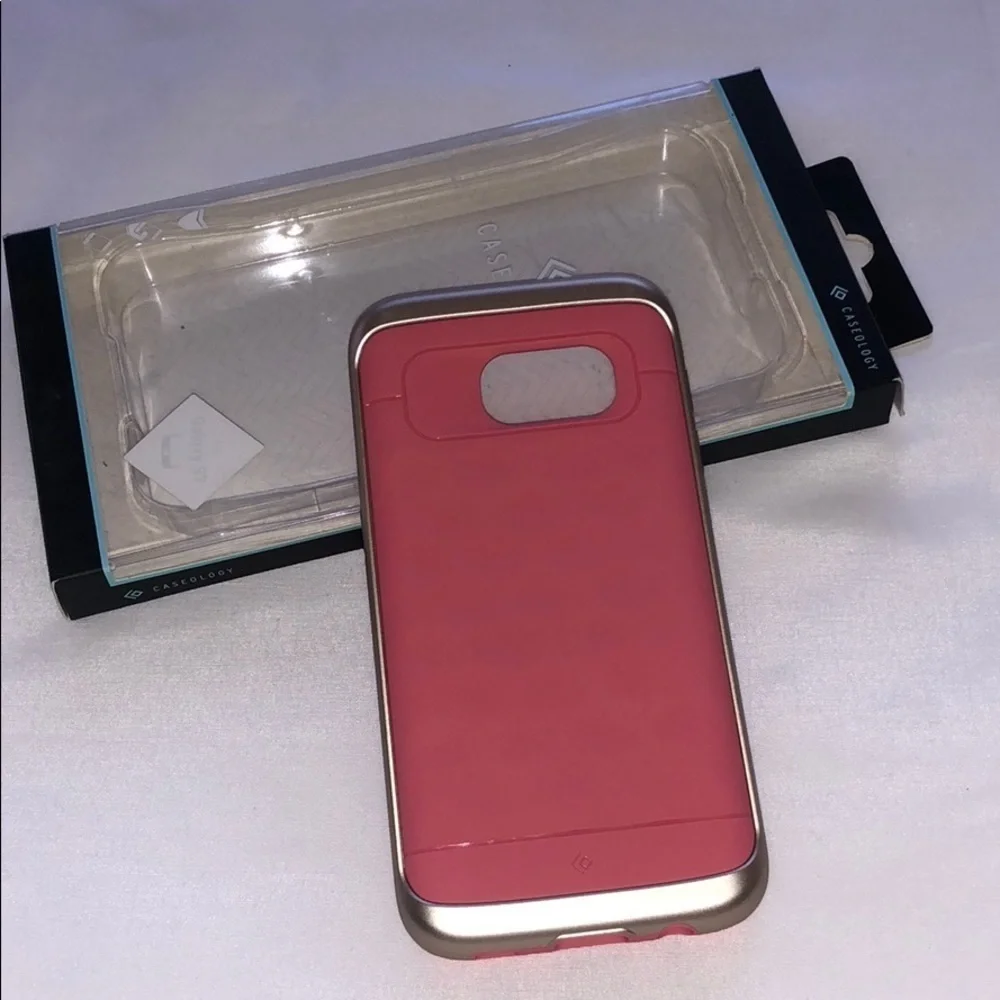 Samsung Galaxy S7 Pink/Gold Cell Phone Case